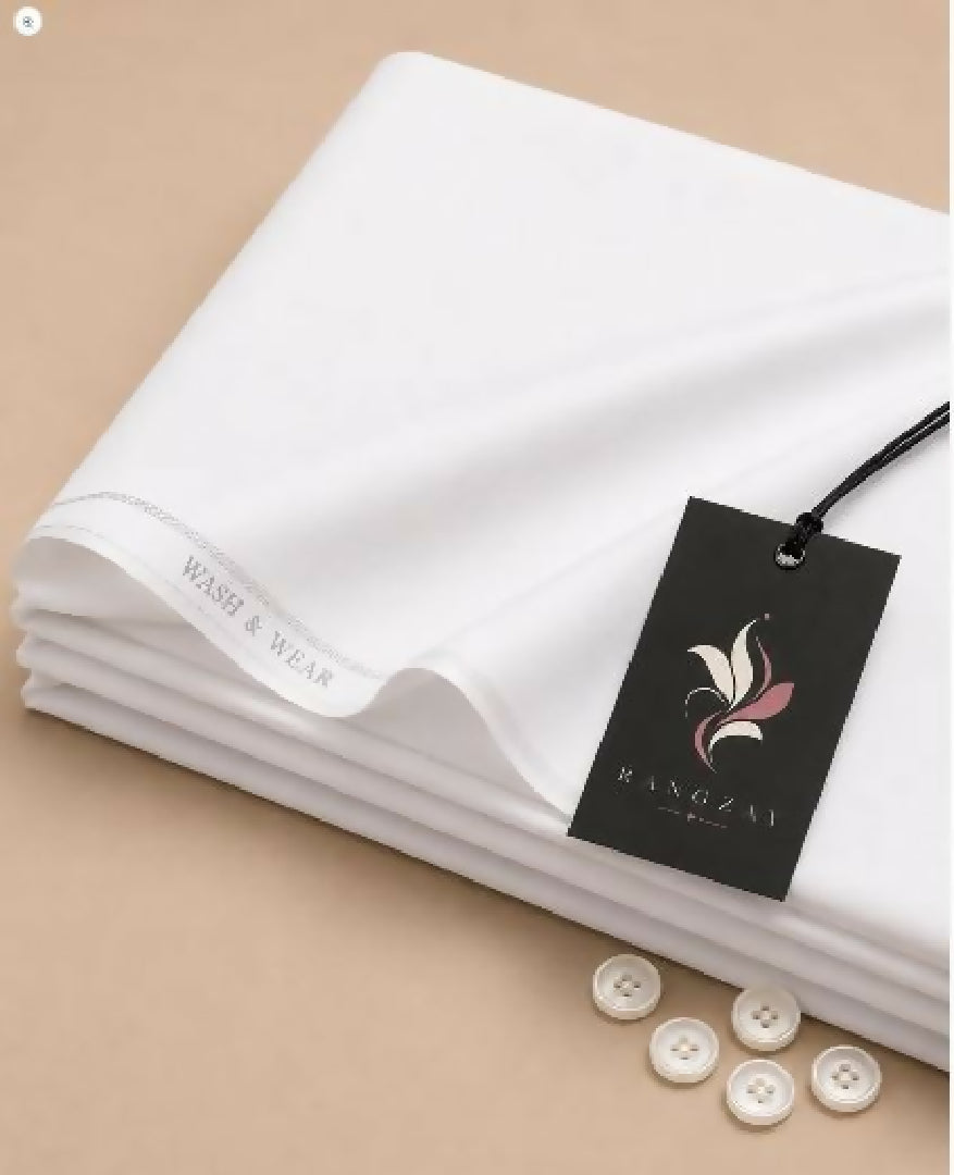 Pearl White Wash n Wear unstitched four meter fabric
