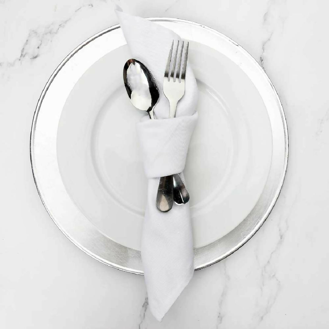 Cloth Dinner Table Napkin White Soft Absorbent Lightweight 100 percent Cotton