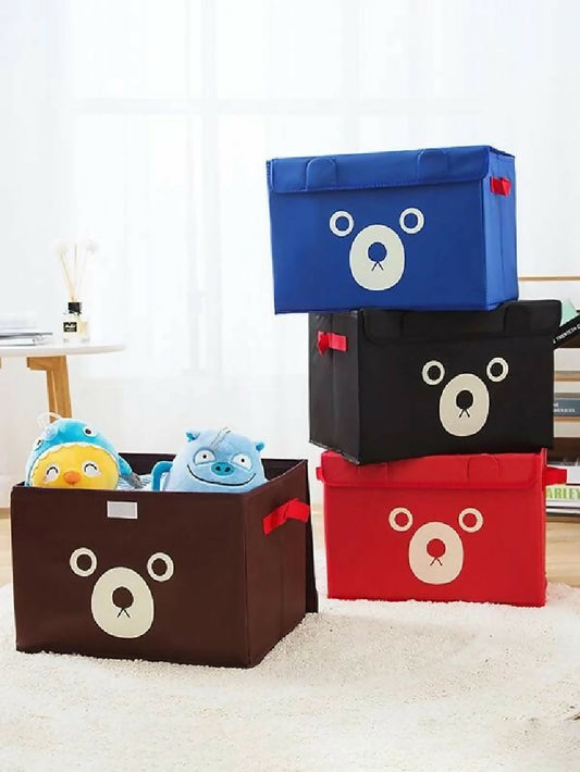 2 Pc Panda Design Folding Storage Bins Quilt Basket Kid Toys Organizer Storage Boxes Cabinet Wardrobe Storage Bag random Color