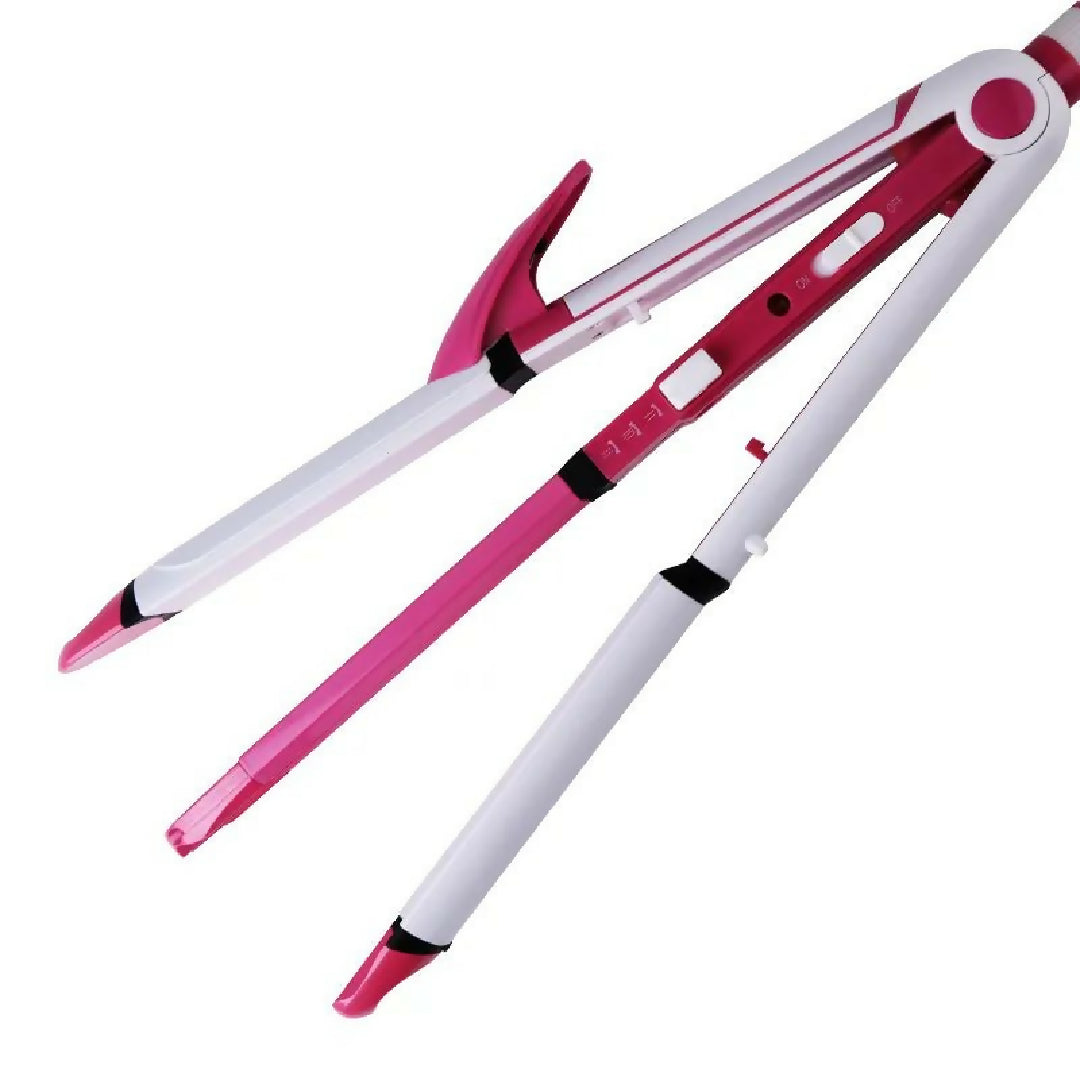 Shinon SH 8088 3 In 1 Professional Electric Hair Straightener Best Quality Series With 360 Rotation Swivel Cord All In 1 Curling Rolling Crimping Curler Hair Roller