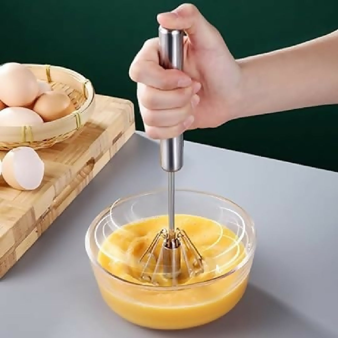Hand Pressure Semi-Automatic Egg Beater Kitchen Accessories Tools Self Turning Cream Utensils Whisk Manual Mixer - 40 by 7-5 cm