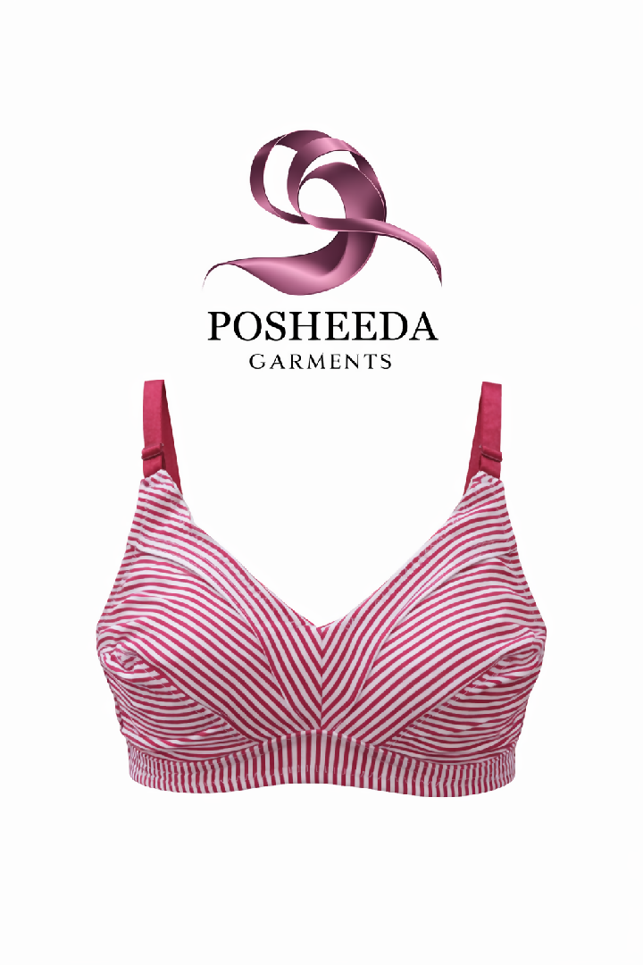 Pack of 2 Premium Comfort Striped Bra Perfect Fit for Everyday