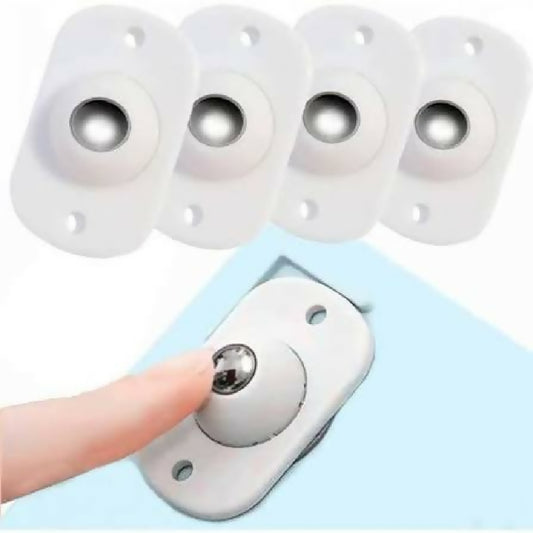 4PC Pulley Wheels Self Adhesive Pulley 360 Rotating Wheels Mini Swivel Casters Wheels Universal Wheels For Furniture Various Storage Boxes