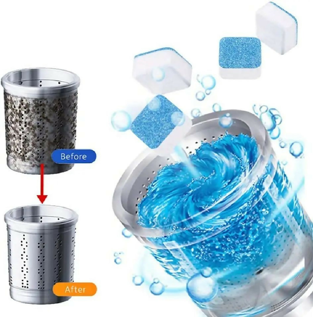 12 Pcs Washing machine detergent cleaner deep cleaning tablets for front loader top load washer clean laundry tub seal