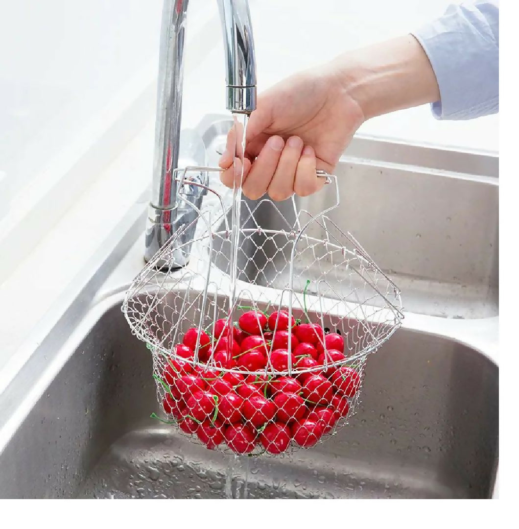 Vegetable Frying Foldable Strainer Chef Basket 12 IN 1