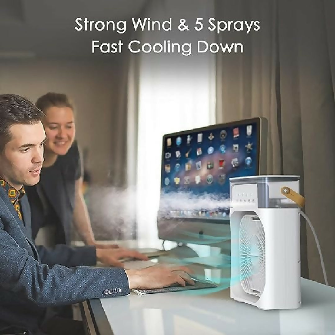 Mini Air Cooling Fan Multifunction USB New Household Portable Air Conditioner Humidifier Strong Wind - Portable Fan - Portable Air Cooler Random Color