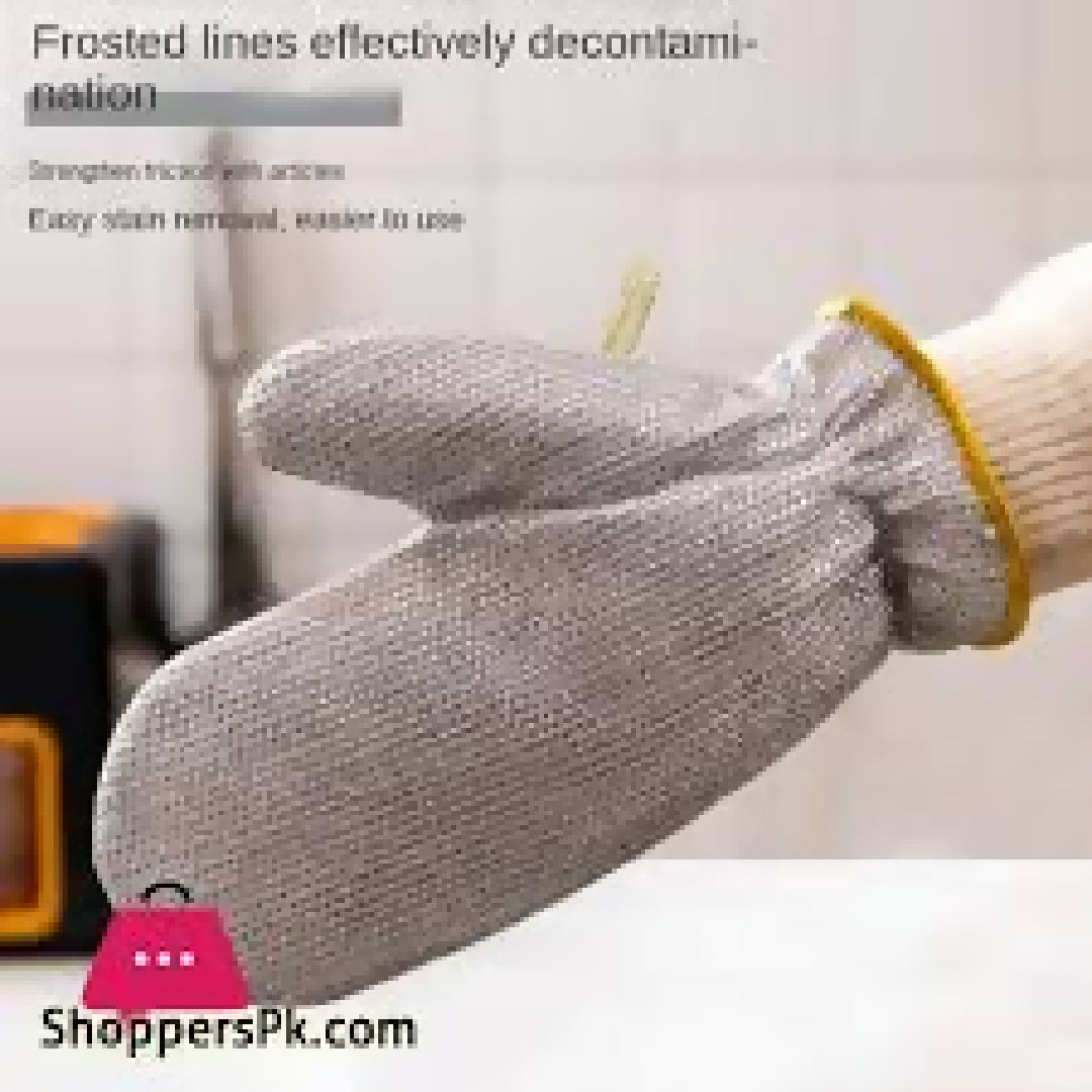 New Steel Wire Dishwashing Gloves for Kitchen Cleaning Waterproof Insulated Multifunctional Household Cleaning Gloves Heat Resistant Reusable for Washing Dishes Pot Scrubbing Laundry and Gardening Durable Skin Friendly