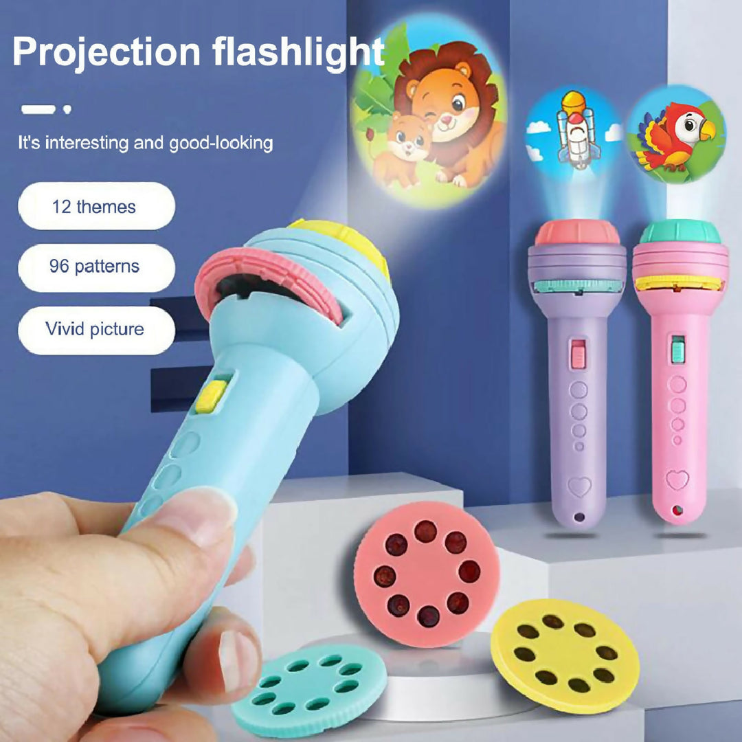 Childrens Slide Projector Torch - Dinosaur and Animal Patterns - Bedtime Night Light - Educational Toy