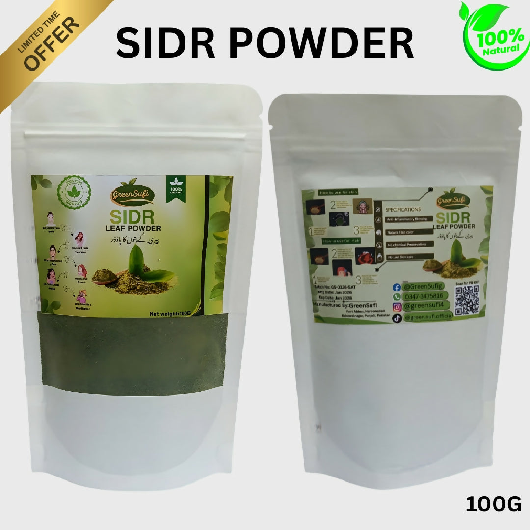 GreenSufi Organic Sidr Powder 100g Natural Beri Leaf Powder for Hair Care