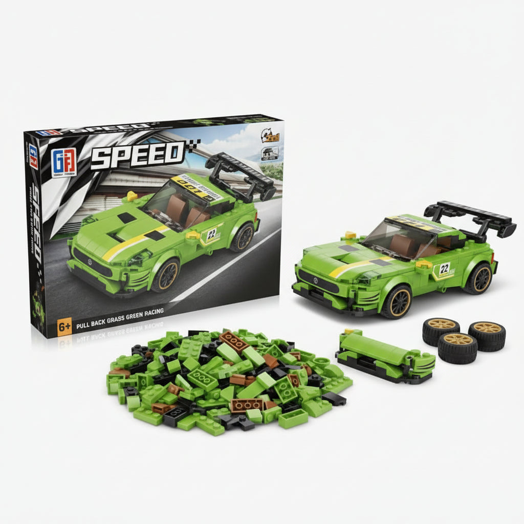 2 In 1 Super Car Building Blocks Set with Stickers