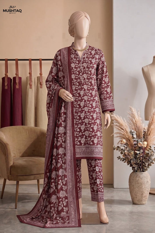 Mushtaq AMBER Collection 3Pcs Unstitched Printed Lawn Desgin - 9