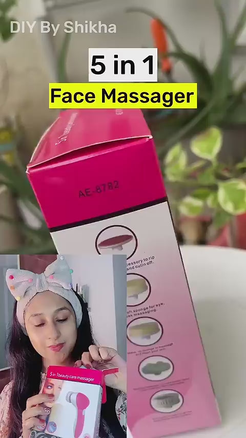 5 in 1 Facial Electric Cleanser and Massager - Electric Machine Beauty - Beauty Care Brush for Removing Blackhead - Beauty Tool Device