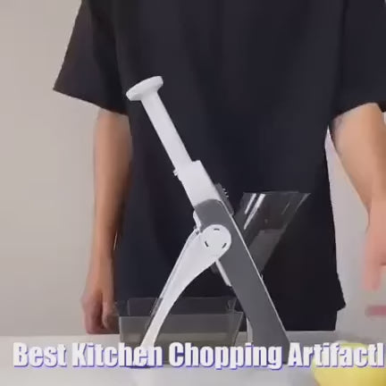 4 In 1 Vegetable Cutter Chopper Adjustable Multi-function Cutter Vertical Vegetable Cutter Kitchen Shredder Grater Artifact random color