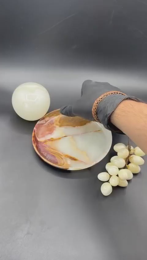Handcrafted Marble Decorative Plate 6 Inch