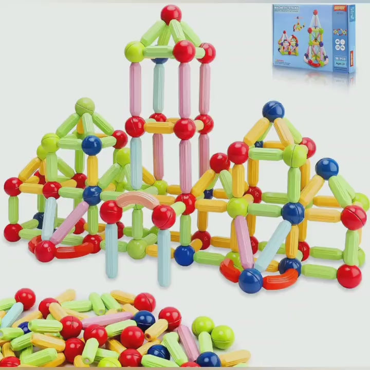 Magnetic Toys Building Blocks 36 PCS Kids Magnet Balls and Rods Set Toddler STEM Sticks Toy Learning Educational Block Games Stacking Toys for Boy Girl Age 3 Years Old Preschool