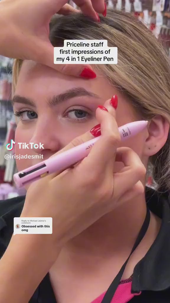 Multi-effect 4 In 1 Eyeliner Eyebrow Pencil Contour Pen Long Lasting Waterproof for Girls - Eyeliner Lipstick Highlighter Brow Liner All In One - Random Color