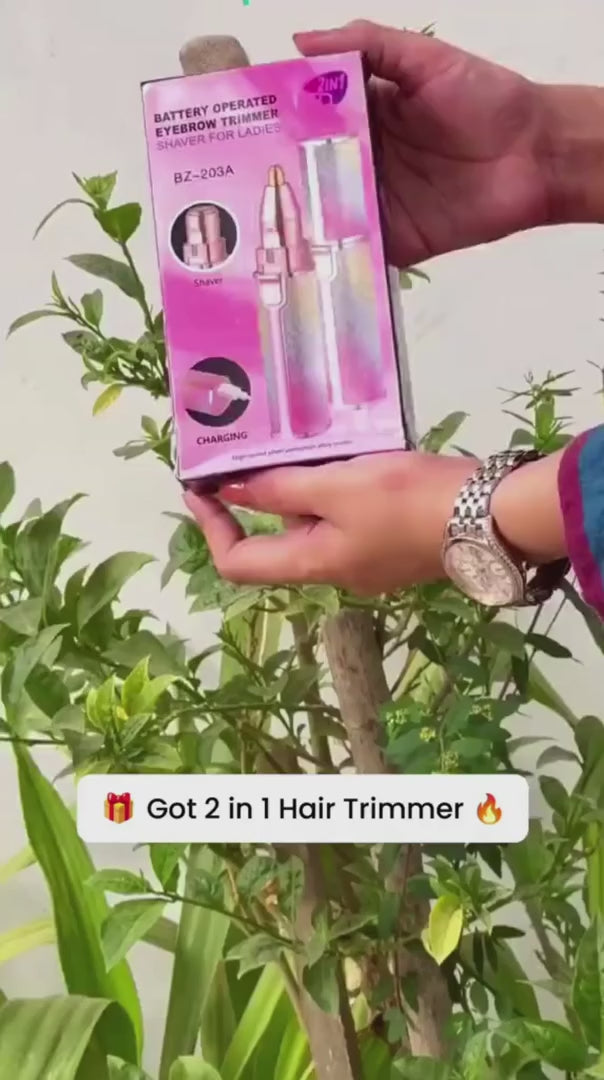 2 in 1 Rechargeable Eyebrow Trimmer and Facial Hair Remover