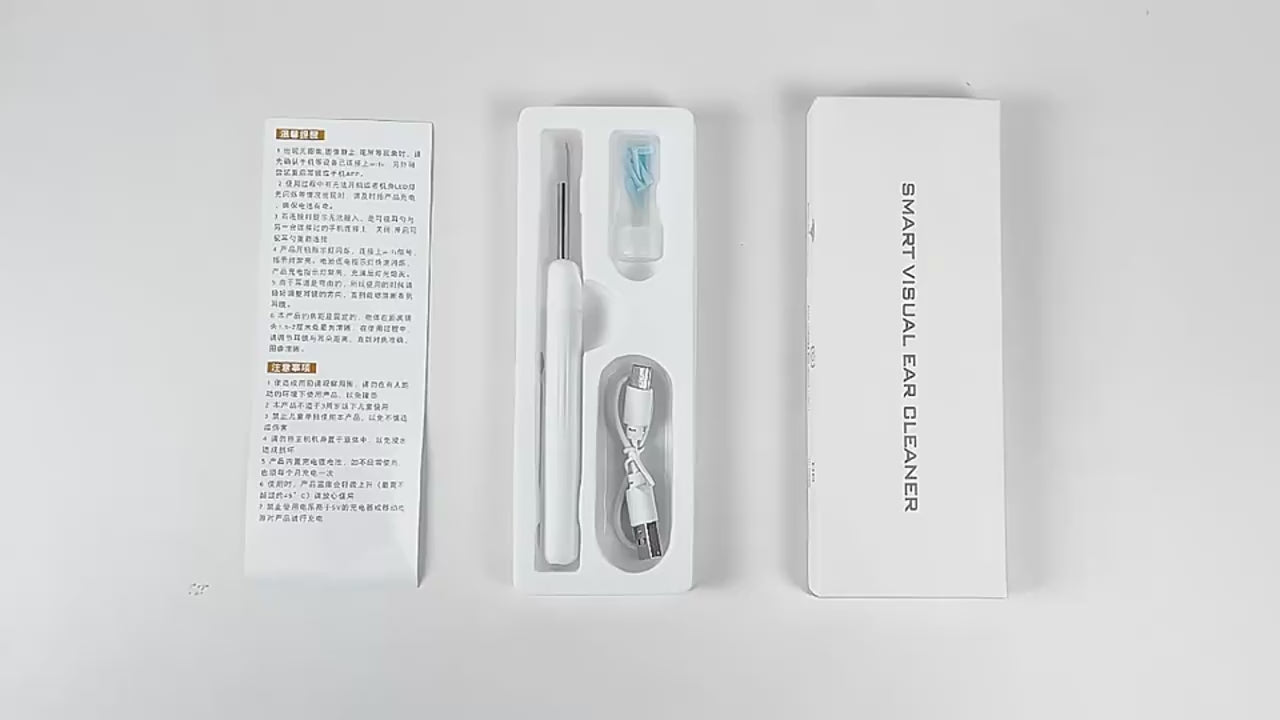 Rechargeable Smart Wireless Ear Camera Kit Visual Ear Wax Removal Tool With Mobile Display Random Colour