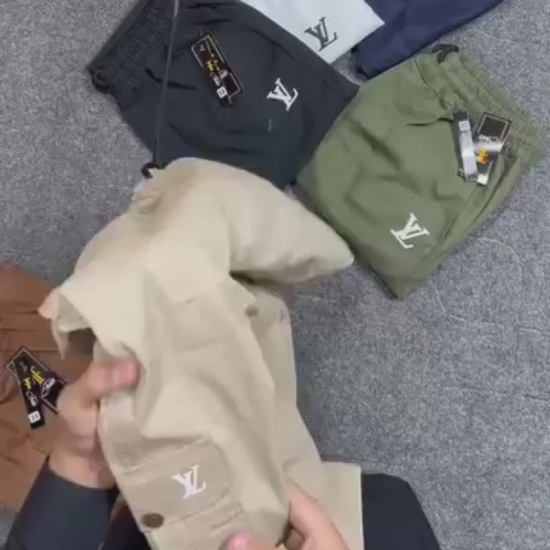 6-Pocket Baggy Cargo Trousers for Men - Cotton Lycra Stretchable Fit