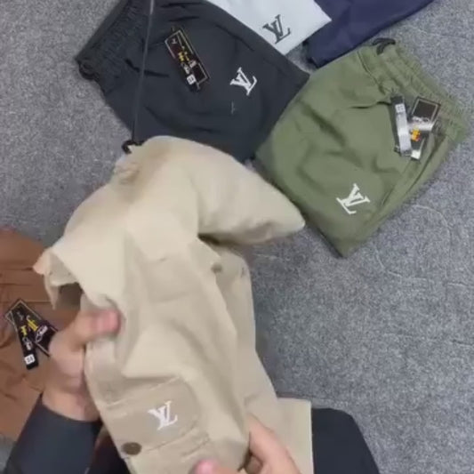 6-Pocket Baggy Cargo Trousers for Men - Cotton Lycra Stretchable Fit