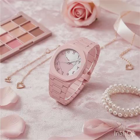 Ladies Luxury Arabic Dial Watch Water Resistant Stylish Colorful Timepiece