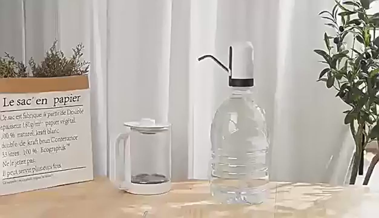 Automatic Electric Water Bottle Pump Dispenser - USB Rechargeable One-Touch Water Pump for Home - Office - Outdoor Use and Universal Gallon Bottles