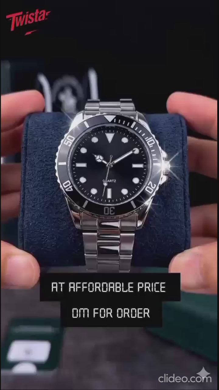 Luxury Crystal Black Dial Watch
