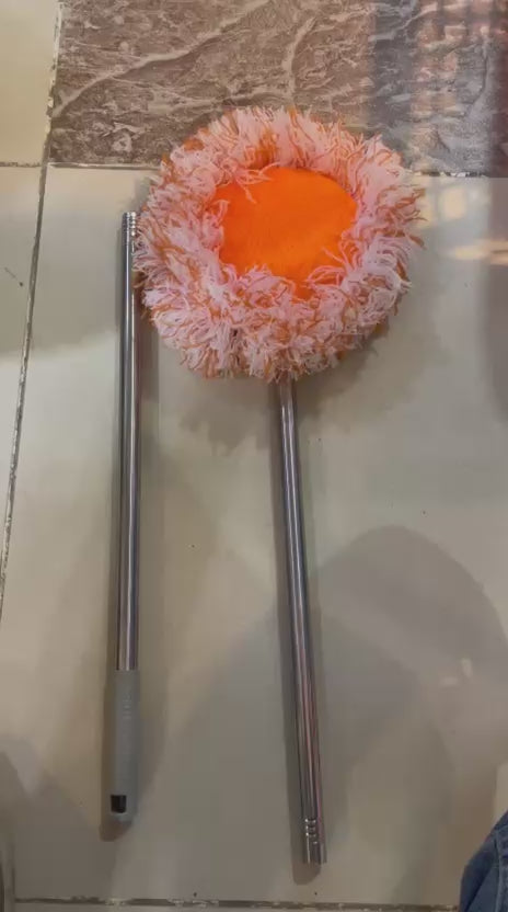 360 Rotating Microfiber Mop - Extendable Handle Telescopic Floor Cleaning Mop - Sunflower Round Mop For Home Office And Car Screen