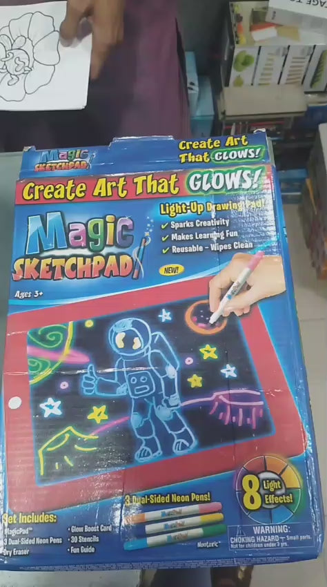 Magic Pad Create Art That GLOWS Light Up LED Board Draw For Sketch Create Doodle Write Learning Tablet