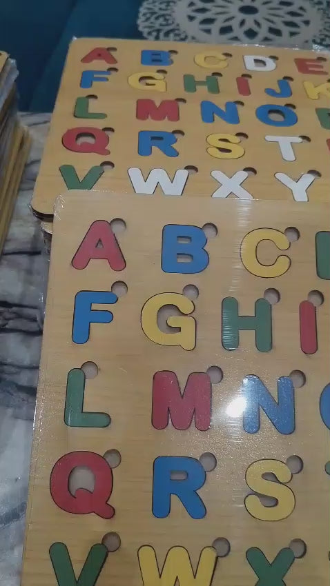 Capital ABC Alphabet Puzzle Board Game - Educational Wooden Learning Toy Crafted From MDF Wood For Children And Early Literacy Skills