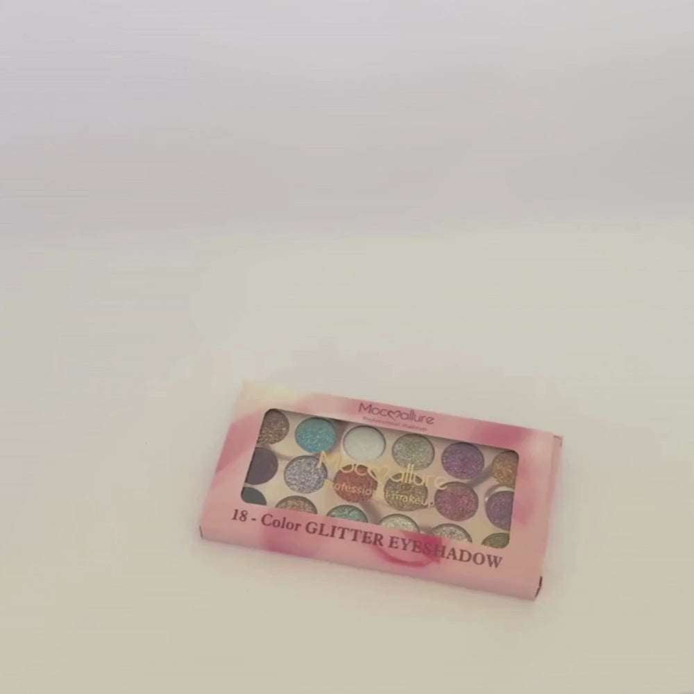 Mocallure 18 Color Glitter Kit High-Pigment Sparkle Palette for Eyes Lips and Face Makeup