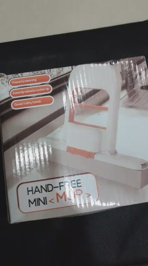 Foldable Mini Mop - Portable Desktop Wet and Dry Cleaning Mop - Self-Squeezing