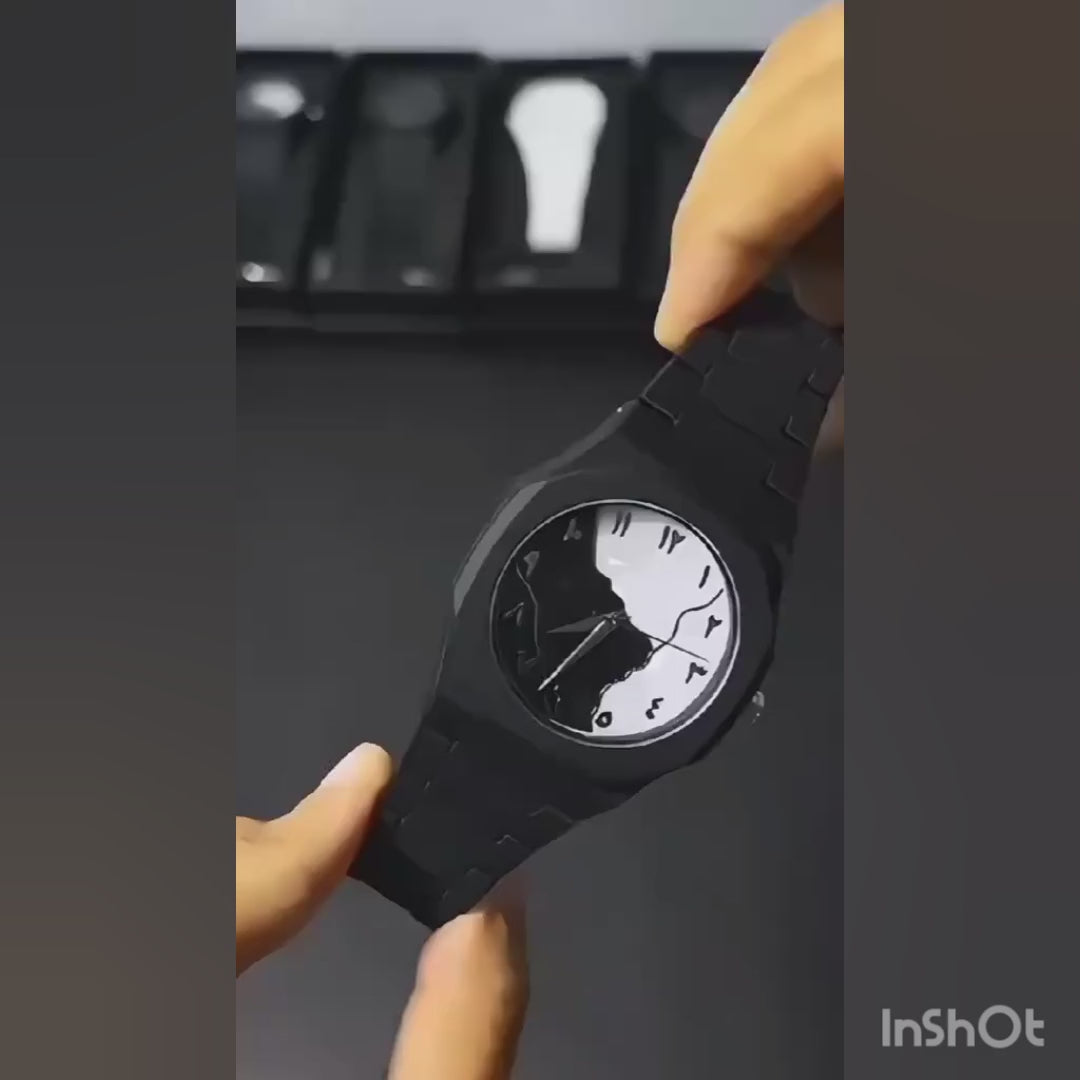 Men Luxury Arabic Dial Watch Water Resistant Minimalist Colorful Timepiece