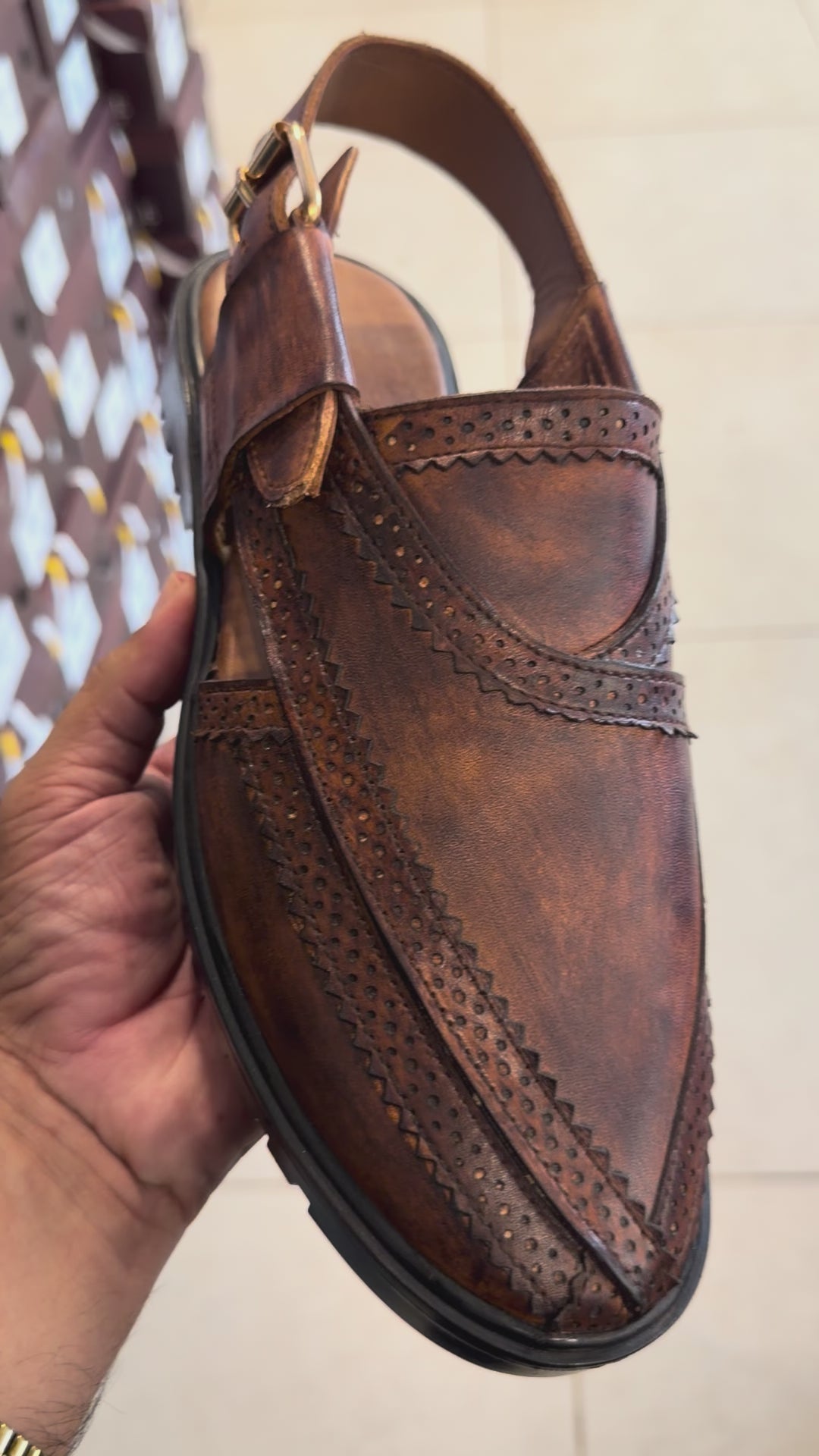 4208 BRA Premium Brown Leather Classic Everyday Sandals