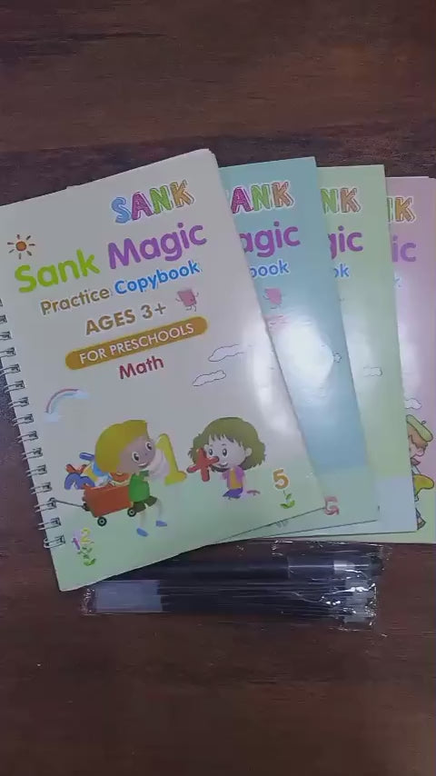 Sank-Magic-Practice-Copybook-Set-4-Books-10-Refills-with-Pen-for-Kids