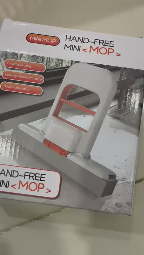 Foldable Mini Mop - Portable Desktop Wet and Dry Cleaning Mop - Self-Squeezing