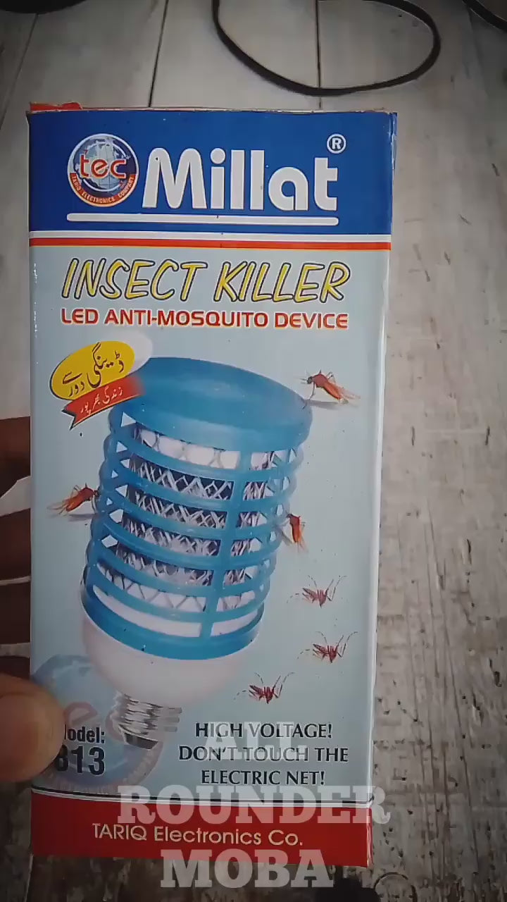 Pack of 3 - Millat insect killer Bulb - with blue LED light is the quality Electricinsect Killer Bulb Attracts Mosquito with Blue LED Light it is Anti Mosquito Light Killer Device Which is High Quality Electric Mosquito Killer Lamp Kills All Types Insects