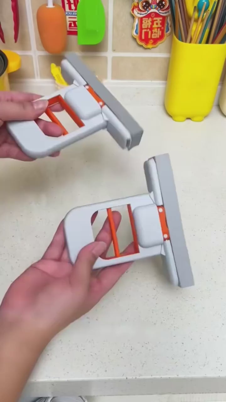 Foldable Mini Mop - Portable Desktop Wet and Dry Cleaning Mop - Self-Squeezing