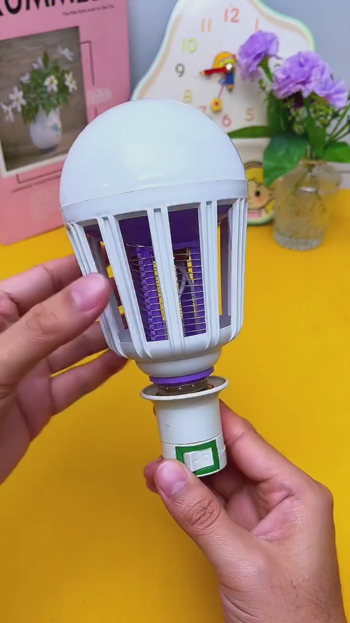 2-in-1 LED Mosquito Killer Bulb 15W Insect Zapper and Energy-Saving Lamp Silent and Chemical-Free