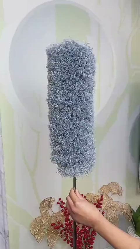 Grey Microfiber Flexible Duster Extendable Bendable Cleaning Tool with Telescopic Pole for High Ceilings Fans and Tight Corners
