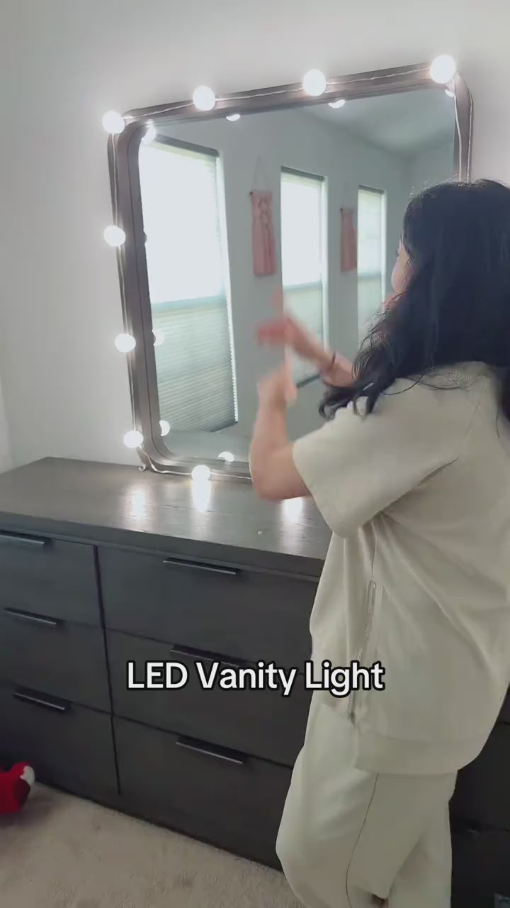Vanity Mirror Lights - USB Vanity Lights Makeup Lighting 10 Dimmable Light Bulbs - Hollywood Style LED Vanity Mirror Lights Kit for Makeup - Table Bathroom Dressing Room