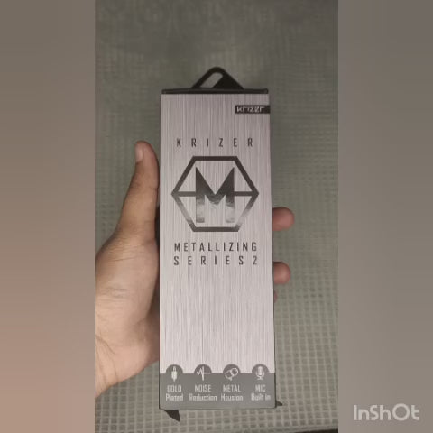 Krizer Metallizing Series Metallic Wired Earphones Heavy Bass Handsfree with Built in Mic and Noise Reduction