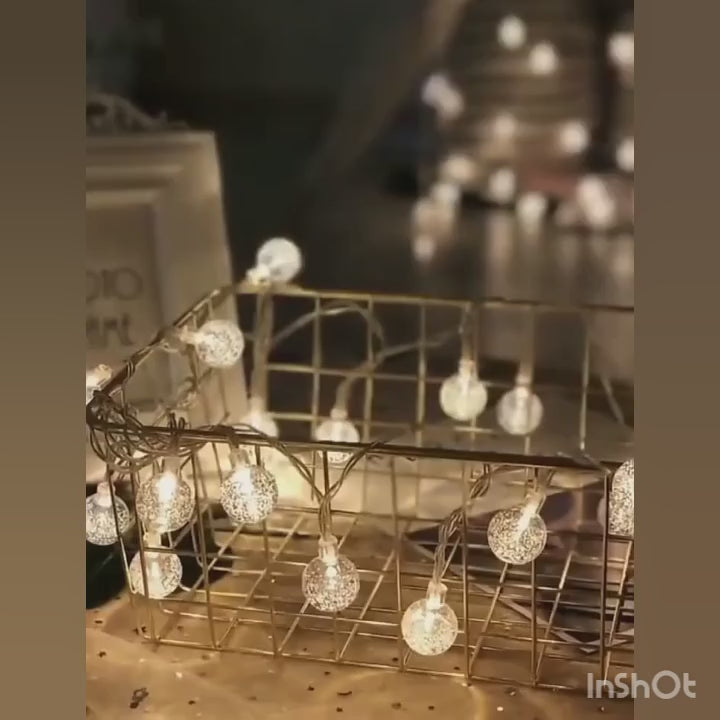 Crystal White Bulb Starry Lights Warm Golden Glow Decorative String Lights