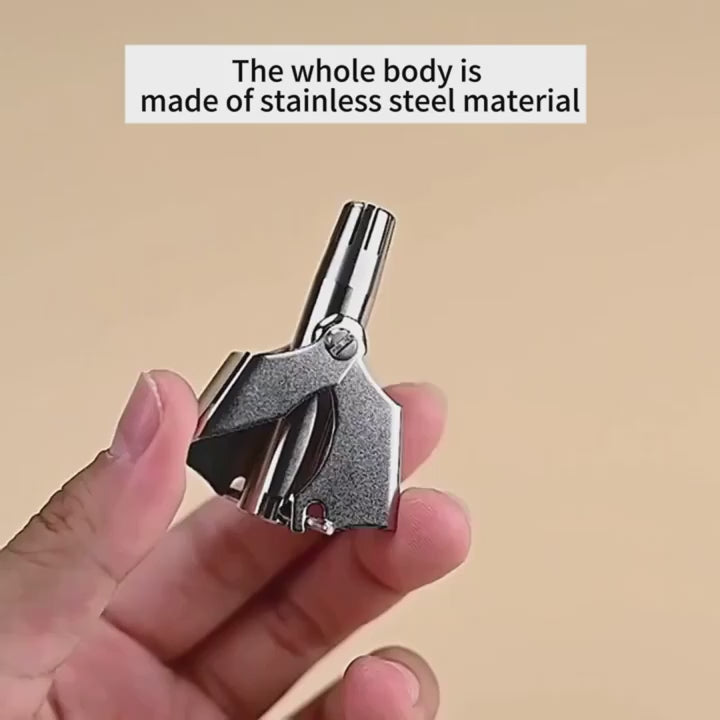 Mini Portable Stainless Steel Nose Hair Trimmer - Manual Safe Grooming Tool for Men and Women