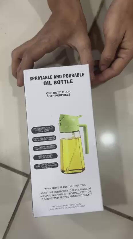 2 In 1 Oil Sprayer Bottle Kitchen Tool For Cooking Baking BBQ Easy Spray And Convenient Use 400ML