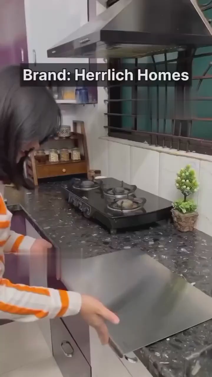 Marble Cutting Board Slab with Pure Stainless Steel Fitting