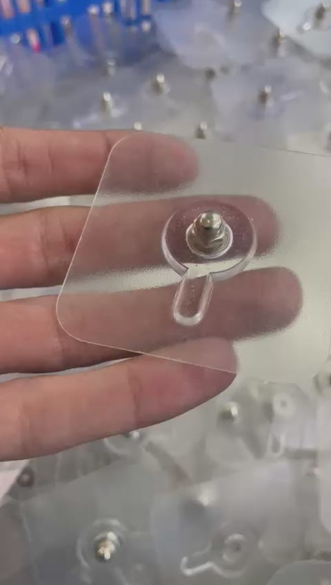 Pack of 10 Transparent Self-Adhesive Wall Hooks - Strong Hold and No Drill