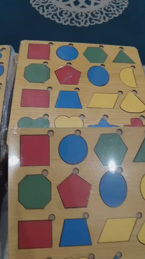 Shape Puzzle Board Game - Educational Wooden Learning Toy Crafted From MDF Wood For Children And Geometric Skill Development