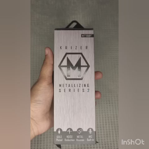 Krizer Metallizing Series Metallic Wired Earphones Heavy Bass Handsfree with Built in Mic and Noise Reduction