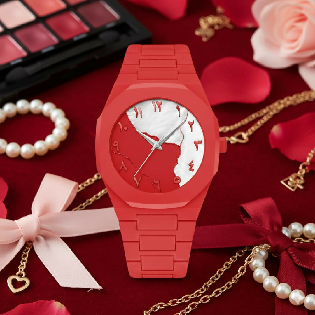 Ladies Luxury Arabic Dial Watch Water Resistant Stylish Colorful Timepiece
